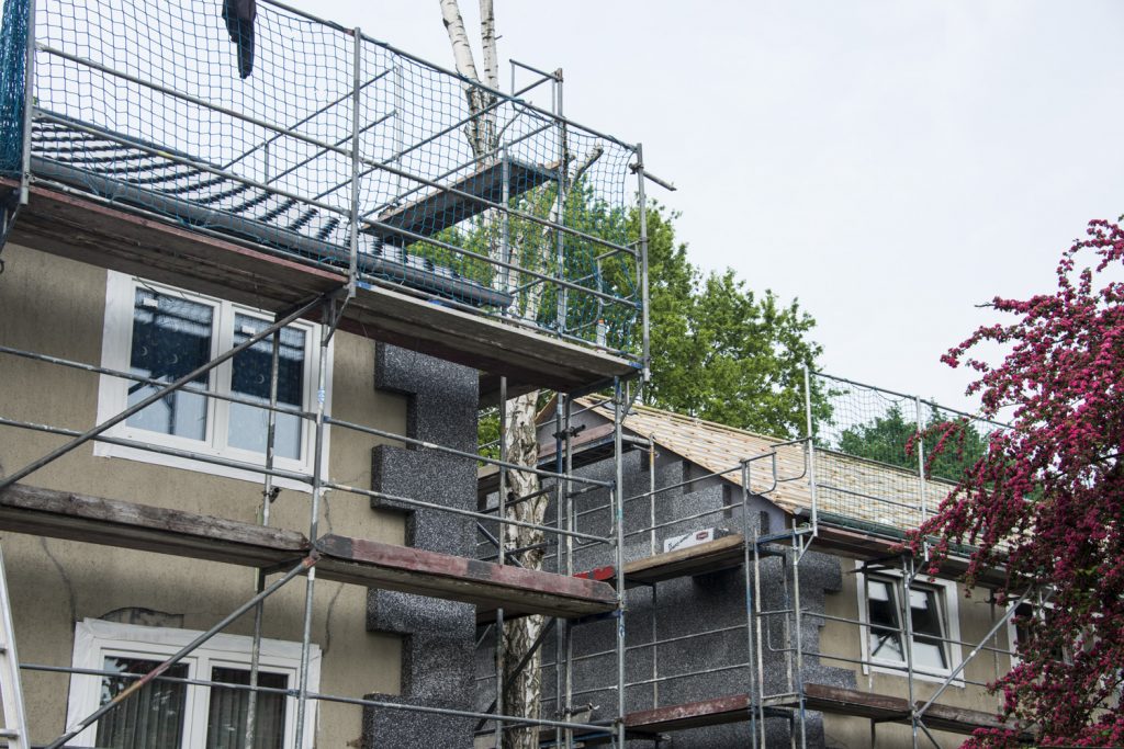 Polystyrol-Fassade (Styropor) kann schnell brennen
