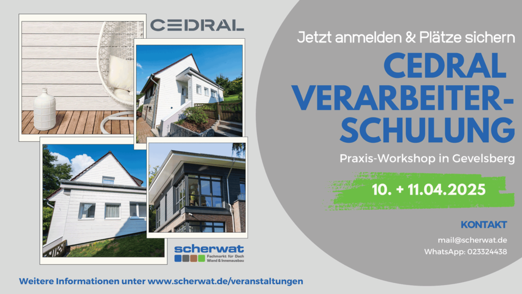 Cedral Verarbeiterschulung 2025 bei Firma Scherwat in Gevelsberg: Der Praxis-Workshop
